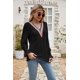 thumbnail image 4 of Camiseta holgada de manga larga con escote en V y encaje para mujer, con aberturas acampanadas y costuras en color liso, moda de otoño para mujer, camisetas de manga larga (XXLamarillo) L, negro, 4 of 5