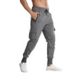 thumbnail image 2 of Qiylii Men’s Casual Cargo Pants, Plain/Camouflage Drawstring Long Pencil Trousers, 2 of 8