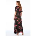 thumbnail image 3 of Roaman's Women's Plus Size Hand Crinkled Flutter-Sleeve Maxi Dress, 3 of 4