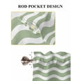 thumbnail image 7 of Sage Green Stripe Tier Curtains 45 Inches Long, Farmhouse Striped Modern Waves Moires Window Treatment Curtain Drapes, Window Half Privacy Curtains for Bedroom Bathroom, 42"x45", 2 Panels, 7 of 7