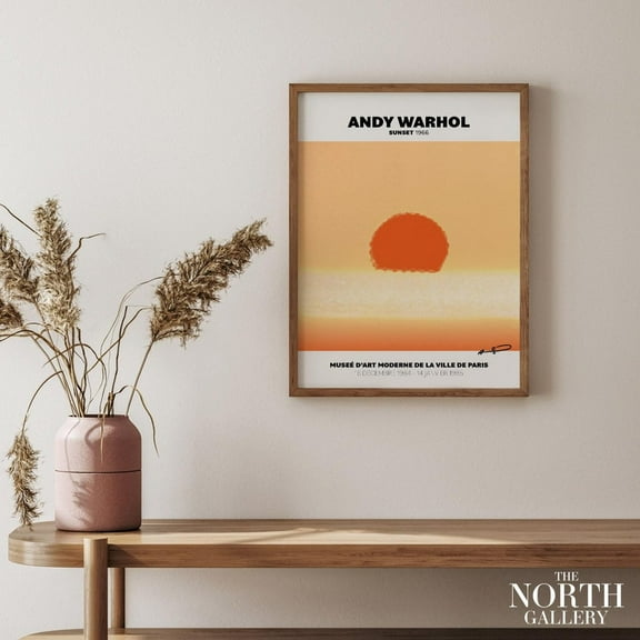 PosterArt Andy Warhol Sunset Pop Art Poster, Exhibition Wall Art, Pop Art Print, Trendy Poster, Gallery Wall Art, Size 8x12 UNFFRAMED