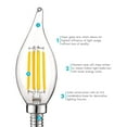 thumbnail image 3 of Luxrite 5W E12 Vintage Candelabra LED Dimmable Light Bulbs, 60W Equivalent 3000K Soft White, 550 Lumens, Flame Tip, 12-Pack, 3 of 8