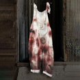 thumbnail image 2 of WTOBBY Women's Retro Suspender Jumpsuit Pants with Halloween Print, Casual Loose Fit in Cotton Linen Blend, Comfortable and Stylish for Everyday Wear,PinkS, 2 of 5