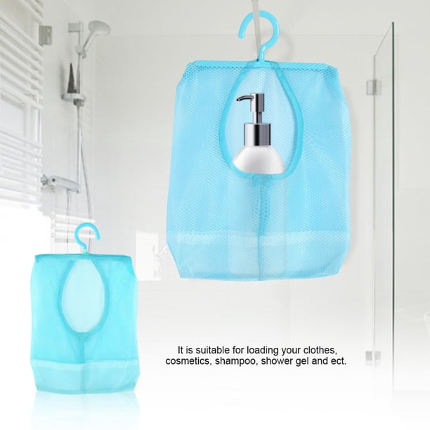 Bolsas de Almacenamiento Colgante Malla con Gancho Bolsa de Malla Bolsa de Acero Ba?o Champú Organizador de Ducha(Blue) Ecomeon no