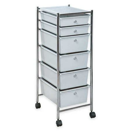 cart rolling metal storage drawer chrome drawers plastic grey carts frosty frame additional wheels organization gray dialog displays option button