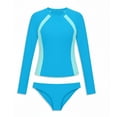 thumbnail image 2 of FSYBOA Girls Swim Shirts & Rashguards, 2 Piece Summer Long Sleeve Casual Kids Bathing Suits&nbsp; Sky Blue Size 9-10T, 2 of 6