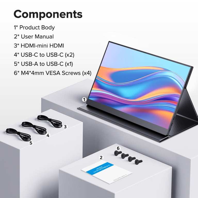 Portable Monitor Touch Screen, UPERFECT 15.6 Inch 1080P FHD IPS