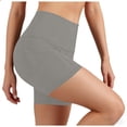 thumbnail image 4 of Mifsaly Biker Shorts Women Tummy Control High Waisted Yoga Shorts with Pockets See-Through Squat Proof Athletic Workout Trendy Outfits Gray,XXL, 4 of 7