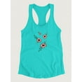 thumbnail image 3 of Vintage Flower Embroidery Racerback Tank Women -Image by Shutterstock, Female Medium, 3 of 4
