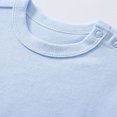thumbnail image 6 of Sopiago Baby Boy Girl Short Sleeve Romper Unisex Cotton Solid Outfits Boy Girl Jumpsuits Soft Summer Clothes Light Blue,3-6 Months, 6 of 6