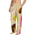 thumbnail image 2 of Sigee Donuts Print Men's Pajama Pants - Soft Lounge Sleep Bottoms with Elastic Waistband and Pockets-Medium, 2 of 9
