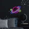 thumbnail image 4 of Northlight LED Ringed Planet Neon Lighted Wall Art - 16", 4 of 8