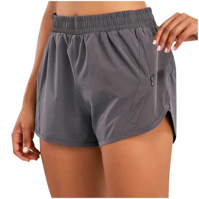 Timegard Running Shorts for Women Elastic Waist Lightweight Solid Color Track Shorts Loose Athletic