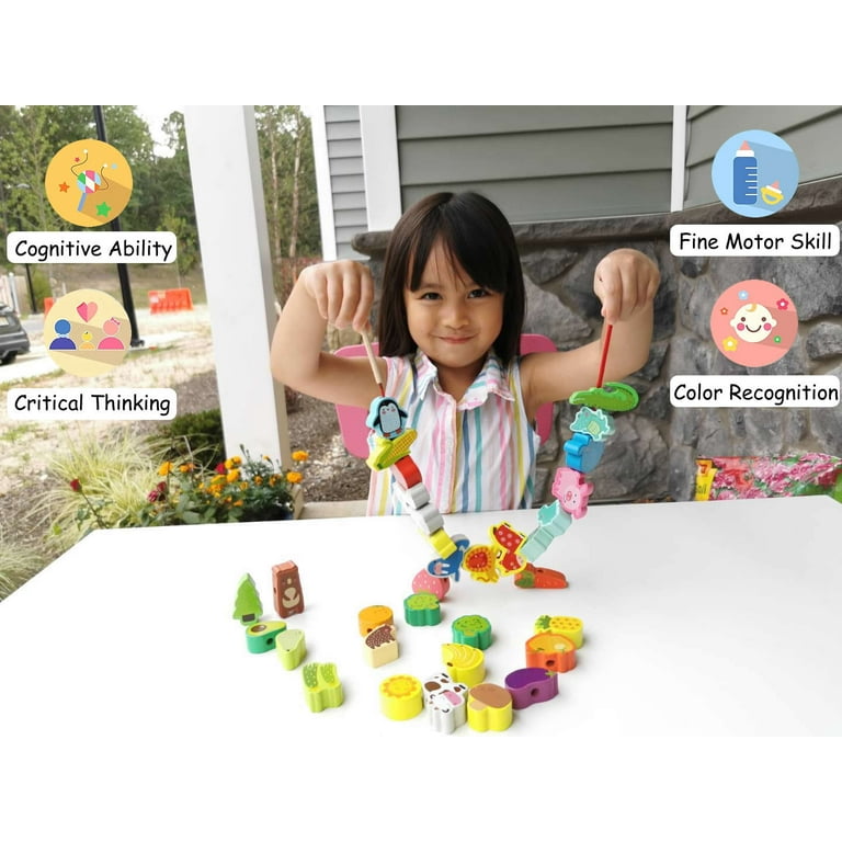 Threading beads for 3 sale year old