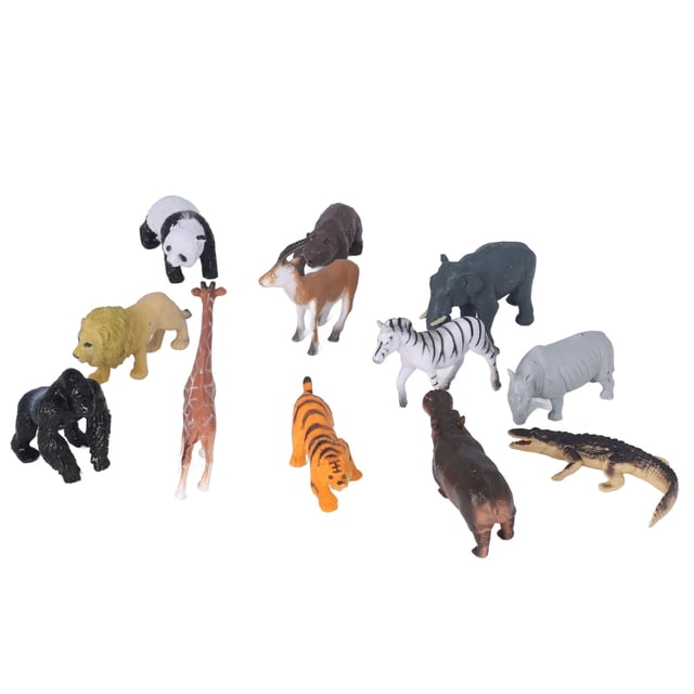 Juego de animales de la selva, 12 piezas de figuras de animales de la selva, juego de juguetes de animales de la selva, figuras realistas de la selva, muy versátiles