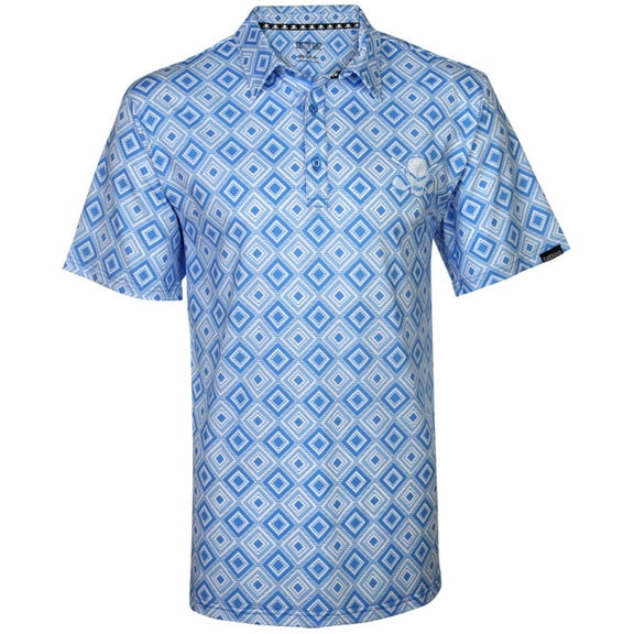 Geo  Cool-Stretch Men's Golf Shirt (Blue)