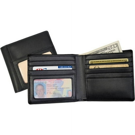 Double ID Hipster Bifold Wallet in Genuine Leather