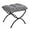 Plush Grey, variant on Folding Upholstered Footrest Stool, Modern Small Portable Accent Ottoman with Detachable Thick Cotton Cushion Padded Sofa Stool with Metal Frame for Lazy Chair, Living Room & Bedroom, Dark Grey