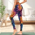 thumbnail image 3 of Renewold Tie-dye Colorful Yoga Leggings with Pockets for Women Athletic Pants High Waist Ultra Soft Hip Lift Ankle Pants Printed Leggings 4 Way Stretch Plus Size, M, 3 of 8