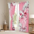 thumbnail image 3 of Homewish Girly Pink Marbling Blackout Curtains Set of 2 (52x84 Each), Chic Fashion Flower Floral Window Curtains, Abstract Ombre Curtains and Drapes, Black Out Curtains Decor, 3 of 6