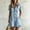 Sky Blue, variant on Morttic Women's Solid Color Collared Half Button Short Sleeve Jumpsuit with Ruffle Hem & Side Pockets Summer Casual Playsuit White,S
