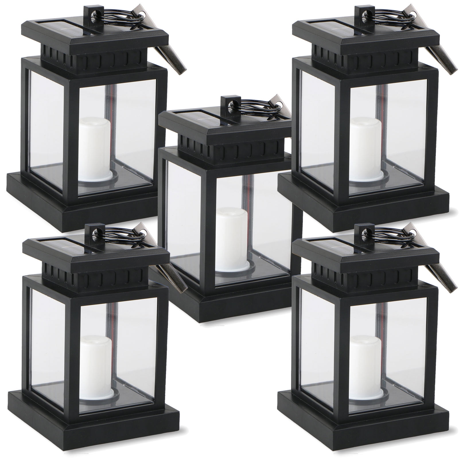 Waterproof Outdoor Solar Lantern Hanging Light Led Candle Yard Patio Garden Lamp