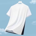 thumbnail image 6 of FRSASU Men's Gradient Athletic T-Shirt Short Sleeve Reflective Running Tee Crew Neck Fitness Gym Workout Top White, 6 of 9