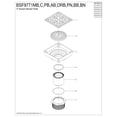 thumbnail image 5 of Kingston Brass BSF9771C Watercourse Scroll 4-Inch Brass Square Grid Shower Drain with Hair Strainer in Polished Chrome, 5 of 7