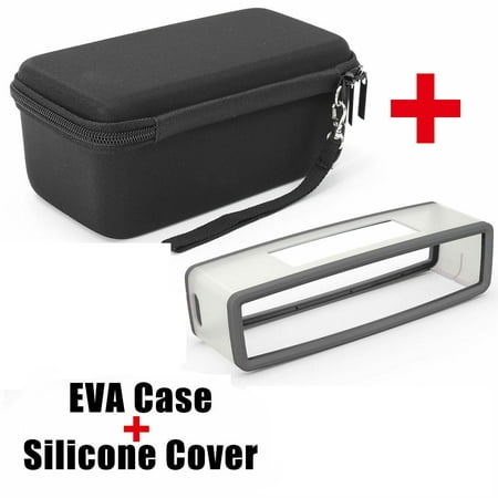 EEEKit Carry Case and EVA Cover Compatible with boses Soundlink Mini Speaker - Bubble Padded Interior for Speaker and Dock - Mesh Pocket to store Power