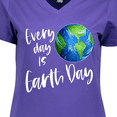thumbnail image 4 of Inktastic Every Day is Earth Day Women's V-Neck T-Shirt, 4 of 5