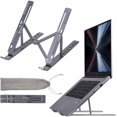 thumbnail image 1 of Laptop Stand for Desk, IBAOLE Adjustable Ergonomic Portable Aluminum Laptop Holder, Foldable Computer Stand 7 Angles Anti-Slip Laptop Riser Compatible with 9-15.6 inch Laptops, Gray, 1 of 7