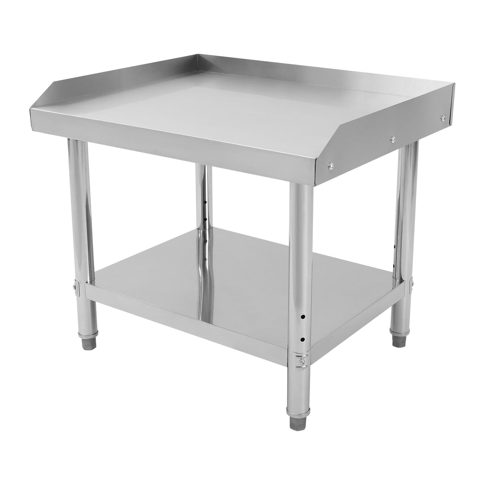 Adjustable Stainless Steel Work Table with Lower Shelf & Backsplash – Heavy-Duty 154 lbs Load Capacity, Rust-Resistant, Easy Clean, Perfect for Kitchen & Garage