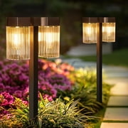 Solar Pathway Lights Outdoor 6 Pack, Creative Dual-head Larger Solar Lights for Outside, Up to 12 Hrs Bright Solar Garden Lights Outdoor Waterproof for Yard Landscape Path Walkway Decorations
