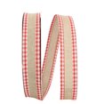 thumbnail image 2 of Reliant Ribbon 92970W-756-09K Linen Gingham Check Value Wired Edge Ribbon - Natural & Red - 1.5 in. x 50 yards, 2 of 3