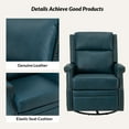 thumbnail image 2 of Genuine Leather Swivel Rocker Recliner Wingback Transitional Turquoise, 2 of 8