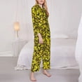 thumbnail image 3 of Daiia Yellow Butterflies for Women's Long-Sleeved Pajama Set – Soft & Comfortable Sleepwear Button-Up Pajamas Cozy Lounge Wear-XX-Large, 3 of 7