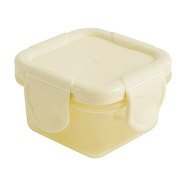 Clearance！FNGZ Food Storage Mini Plastic Food Storage Containers with Lids, Small Airtight Containers, Square School Lunch Containers for Children, Leftover Food Containers Yellow