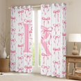 thumbnail image 2 of Manfei Pink Bowtie Blackout Curtains,Initial Alphabet R Window Curtains Pack of 2 (38x45 Each), 2 of 6