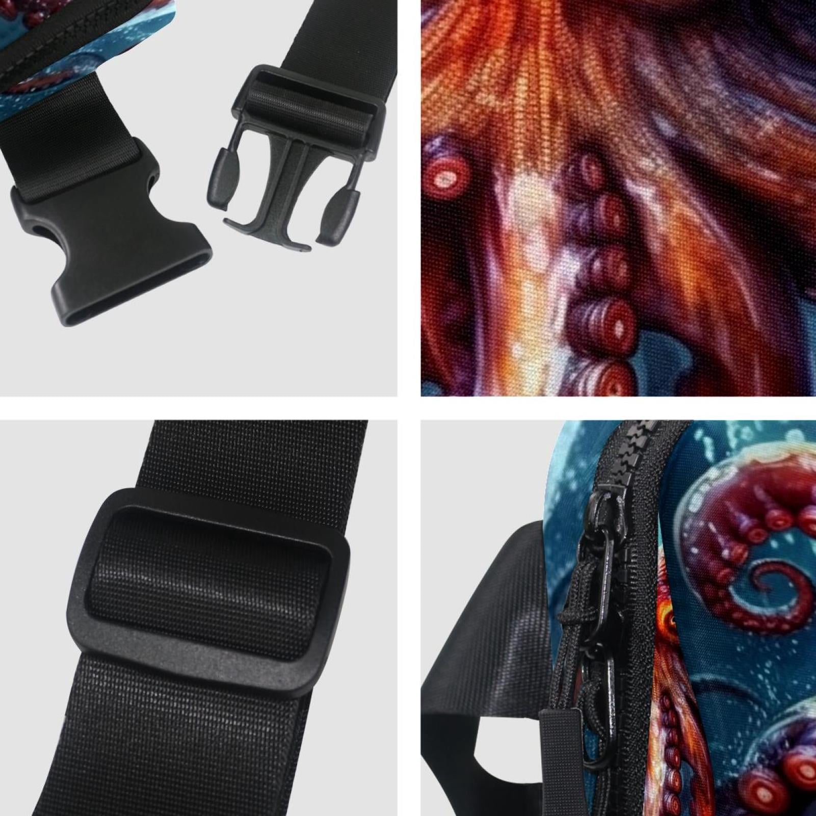 Octopus Sling Bag with Extension Strap - Lightweight Adjustable Unisex Fanny Pack for Waist Packs