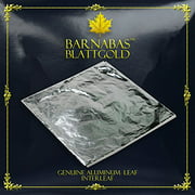 Imitation Silver Leaf Sheets - by Barnabas Blattgold - Made from Aluminum - 100 Sheets - 14cm - Interleaved