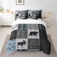 thumbnail image 2 of Manfei Bear Deer 7-Piece Bedding Comforter Set,Geometric Buffalo King Bedding Sets,Woodland Wildlife Ultra Soft Bed Sheets,Breathable Animal Bedroom Decoration,Reversible, 2 of 6