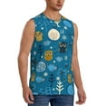 thumbnail image 2 of Haiem Men's Cute Colorful Owls And Trees Print Tank Tops Summer Sleeveless Cut Off Workout T-Shirts Fitness Vest Athletic Undershirts-XX-Large, 2 of 8