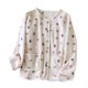 thumbnail image 2 of Pijama de manga larga para mujer, estilo informal, con estampado a cuadros, cuello en V, botones y bolsillo, de poliéster., 2 of 3