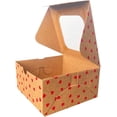 thumbnail image 3 of Caja para pasteles - Paquete 50 piezas, Color Kraft, Diseño Corazones, con Ventana de Acetato., 3 of 4