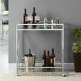 thumbnail image 6 of Convenience Concepts Oxford Chrome Glass Bar Cart with Shelf, Glass/Chrome, 6 of 6