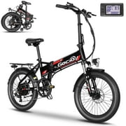 Gocio Foldable Electric Bike for Adults, Peak 750W Electric Mountain Bicycles, 20" * 2.4" Fat Tire Electric Bicycle, 375Wh 48V Removable Lithium-Ion Battery,Urban Commuter Ebike Man Woman UL2849