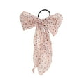 thumbnail image 4 of Unique Bargains 1 Pc Grace Floral Bow Scrunchies Hair Ties Light Pink, 4 of 5