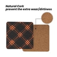 thumbnail image 4 of Multi-Shape Mdf Cork Coaster 4 Pieces Of Anti-Slip, Anti-Wear And Anti-Fouling 3.9in Easy To Clean And Stable Structure Argyle Plaid Darkorange_1 Square, 4 of 7