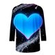 thumbnail image 5 of Xuyuer Valentine's Day 3/4 Sleeve Tee - Ladies' 3/4 Sleeve Printed T-Shirt for Romantic Date Nights, Love-Themed Photo Shoots, Unique Heart Pattern Statement Wear & Couples' Matching Style, 5 of 6