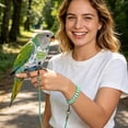 thumbnail image 4 of Parrot Harness and Leash, Pet Bird Harness with Leash, Adjustable Fit Breathable Fabric Escape-Proof,For Small to Medium Parrots, Outdoor Training & Walks (5.5x4.7 Inch,Green ), 4 of 5